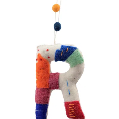 Aman Imports Felt Tie Dye Embroidered Hanging R Ornament