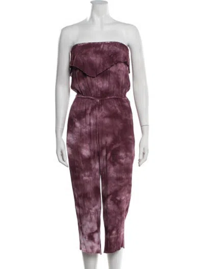 Pre-owned Aman Tie-dye Print Strapless Jumpsuit In Pink