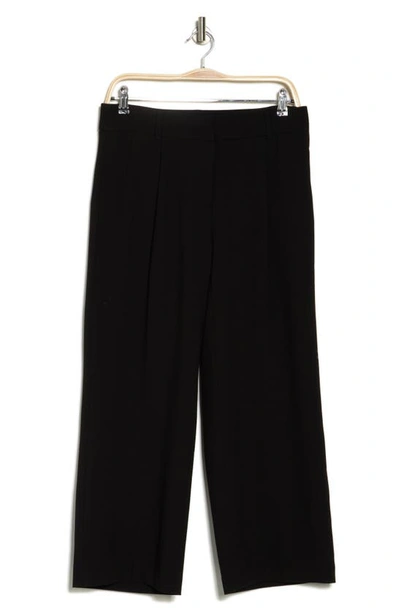 Amanda & Chelsea Soft Pleat Wide Leg Crop Pants<br /> In Black