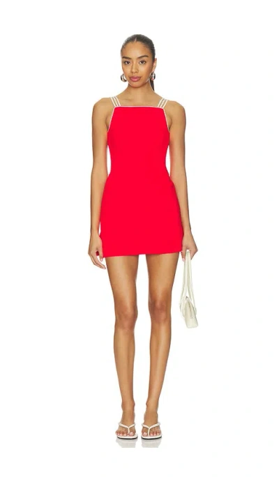 Amanda Uprichard Scout Romper In Crimson Ivory
