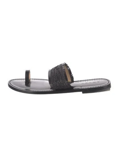 Pre-owned Amanu Leather Sandals In Black
