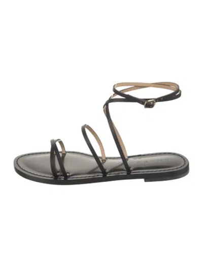 Pre-owned Amanu Leather Sandals W/ Tags In Black