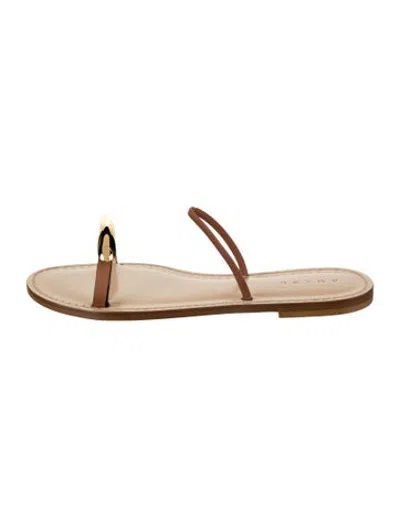 Pre-owned Amanu Leather Sandals In White