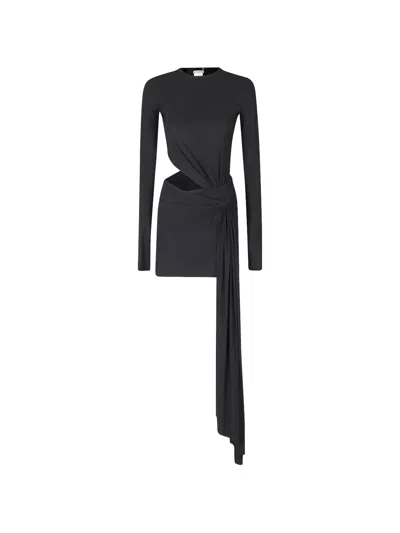 Amazuìn Anouk Cut-out Draped Mini Dress In Black