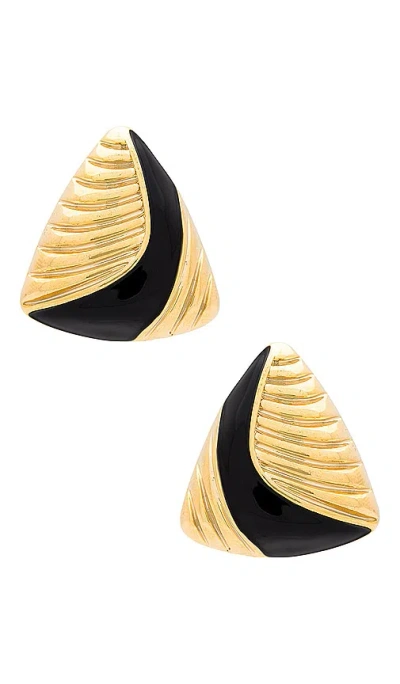 Amber Sceats Triangle Earrings In Gold & Black