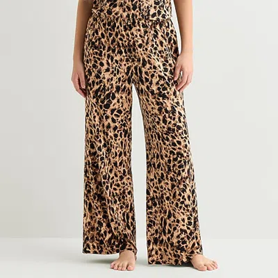 Ambrielle Womens Pajama Pants In Animal Print