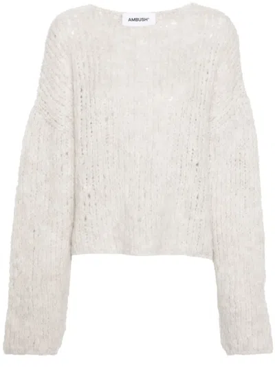 Ambush Brushed-effect Jumper In White