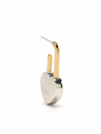 Ambush Heart Padlock Earring In Silver