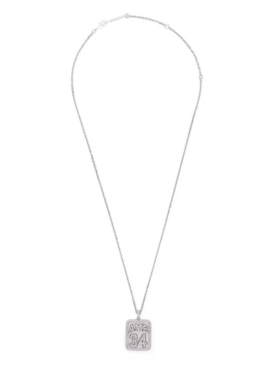 Ambush Logo-plaque Necklace In Metallic