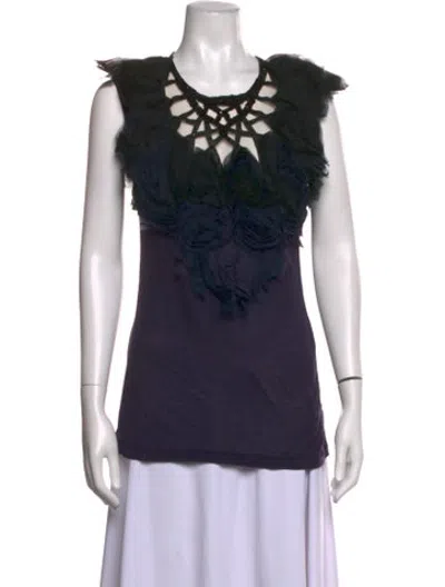 Pre-owned Amen Asymmetrical Sleeveless Top In Blue