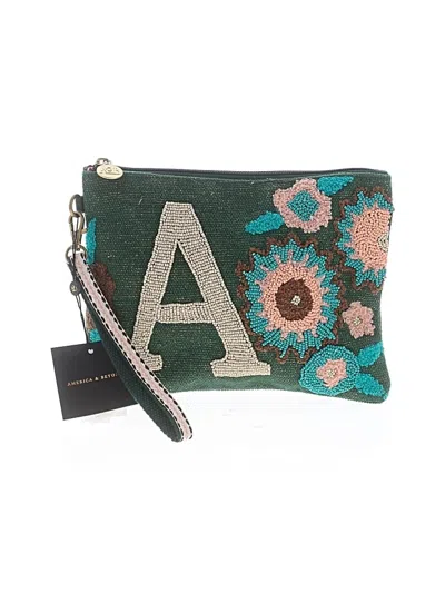 Pre-owned America & Beyond Wristlet In Green