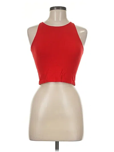 Pre-owned American Apparel Tank Top Red Halter Neckline Tops