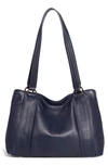 American Leather Co. Val Perfect Satchel Bag In Navy Smooth