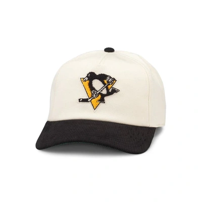 American Needle Men's  White, Black Pittsburgh Penguins Burnett Adjustable Hat In White,black