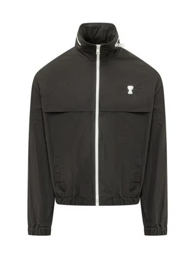 Ami Alexandre Mattiussi Ami Paris Ami De Coeur Windbreaker In Brown