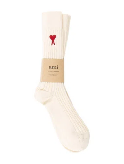 Pre-owned Ami Alexandre Mattiussi Cotton Socks W/tags In Neutrals