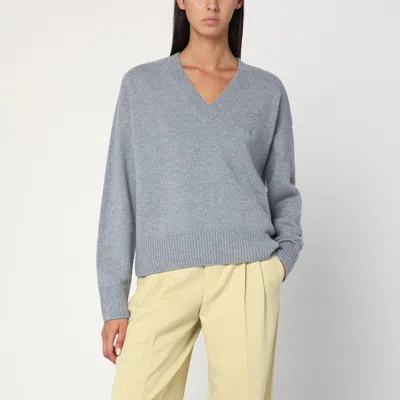 Ami Alexandre Mattiussi Grey Ami De Coeur Sweater In Wool And Cashmere In Gray
