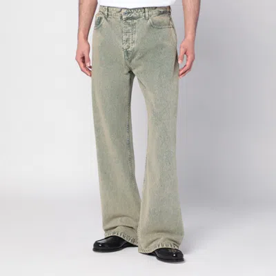 Ami Alexandre Mattiussi Laurel Green Faded Effect Jeans In Sand