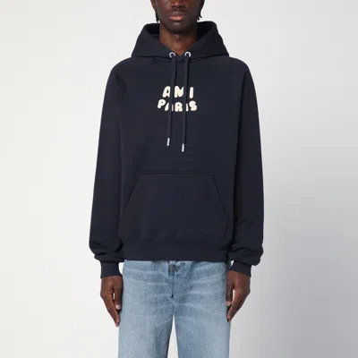 Ami Alexandre Mattiussi Navy Blue Sweatshirt With Embroidered Logo