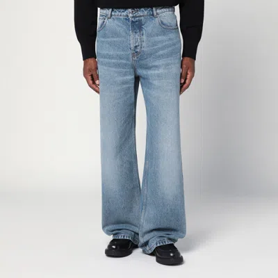 Ami Alexandre Mattiussi Wide Washed Denim Jeans In Blue