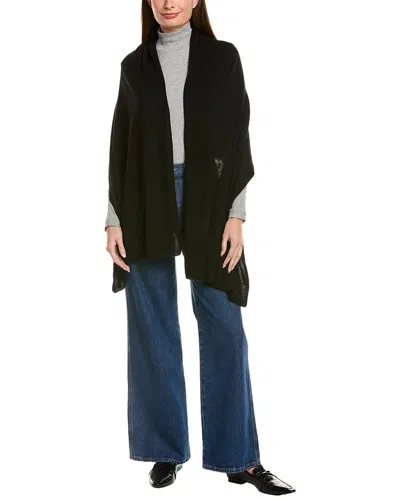 Amicale Cashmere Cashmere & Wool-blend Wrap In Gift Box In Black