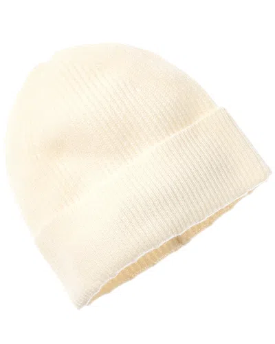 Amicale Cashmere Cuffed Rib Knit Cashmere Hat In Neutral