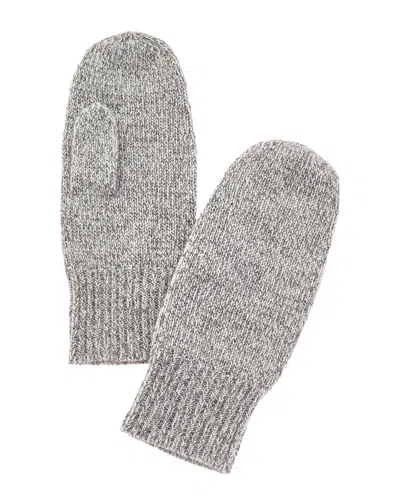 Amicale Cashmere Jersey Marl Cashmere Mittens In Gray