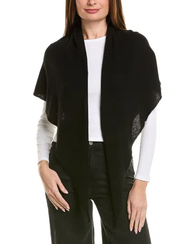 Amicale Cashmere Lightweight Cashmere Jersey Triangle Wrap In Black
