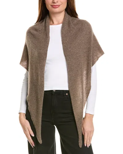Amicale Cashmere Lightweight Cashmere Jersey Triangle Wrap In Brown
