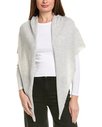 Amicale Cashmere Lightweight Cashmere Jersey Triangle Wrap In Gray