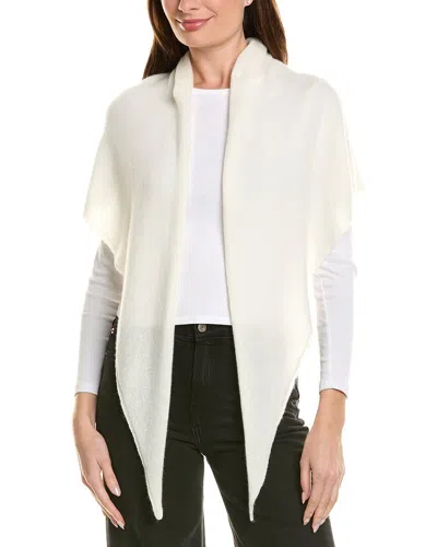 Amicale Cashmere Lightweight Cashmere Jersey Triangle Wrap In White