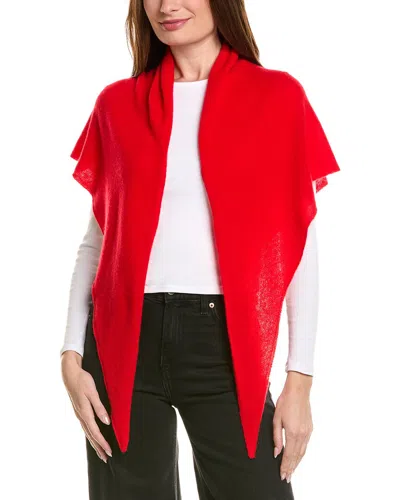 Amicale Cashmere Lightweight Cashmere Jersey Triangle Wrap In Red
