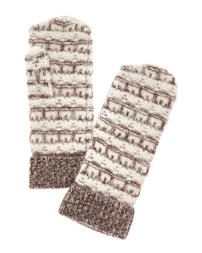 Amicale Cashmere Luxe Stitch Cashmere Mittens In Multi