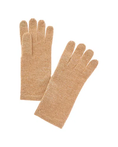 Amicale Cashmere Mouline Cashmere Texting Gloves In Beige