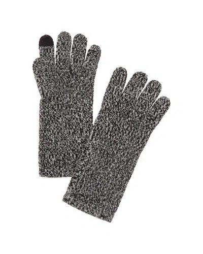 Amicale Cashmere Mouline Cashmere Texting Gloves In Black