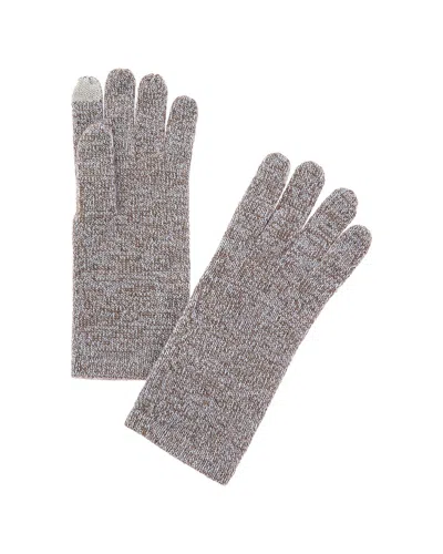 Amicale Cashmere Mouline Cashmere Texting Gloves In Brown