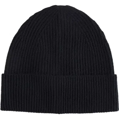 Amicale Cashmere Rib Beanie In Black