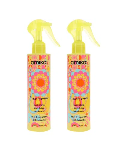 Amika 13.4oz Frizz-me-not Hydrating Anti-frizz Treatment 2 Pack In Transparent