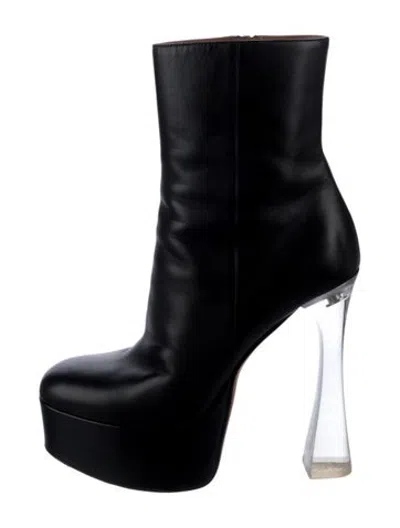 Pre-owned Amina Muaddi Leather Boots In Black