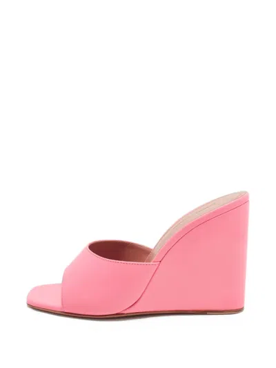 Pre-owned Amina Muaddi Lupita Wedge Sandals In Pink