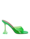 Amina Muaddi Woman Sandals Green Size 8 Pvc - Polyvinyl Chloride