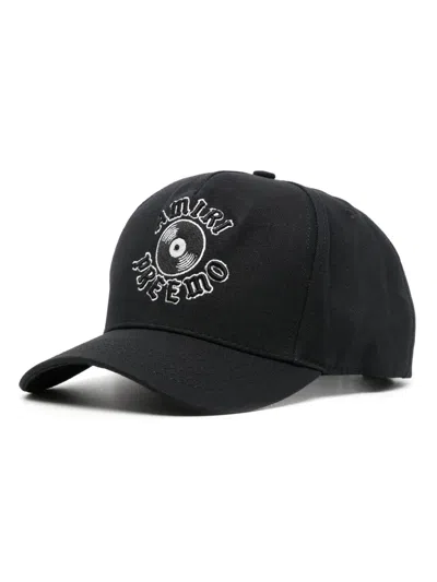 Amiri Dj Premier Record Cotton Cap In Schwarz