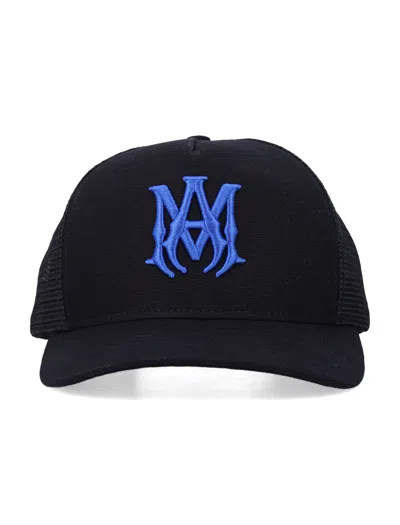 Amiri Embroidered Logo Trucker Hat In Nero