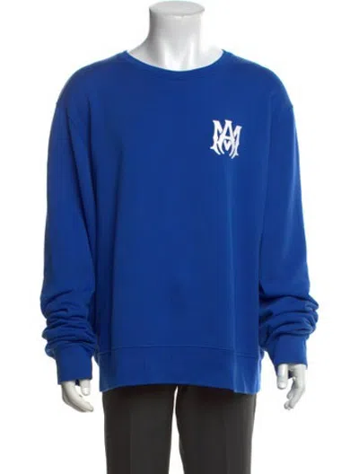 Pre-owned Amiri Graphic Print Crew Neck Sweatshirt In Blue