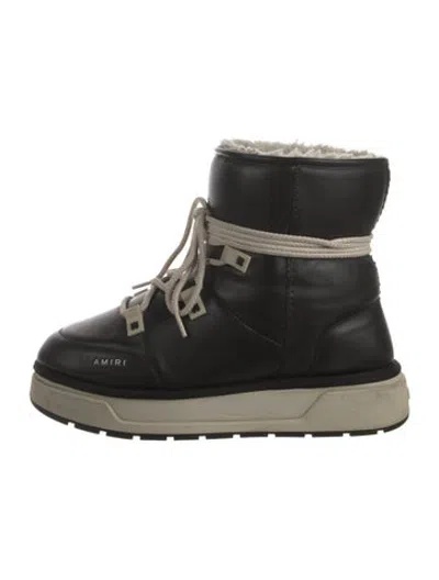 Pre-owned Amiri Leather Snow Boots In Black