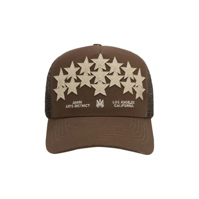 Pre-owned Amiri Leather Star Trucker 'brown' | Men's Size Onesize