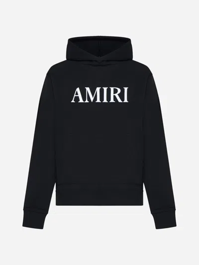 Amiri Logo Cotton Hoodie In Black