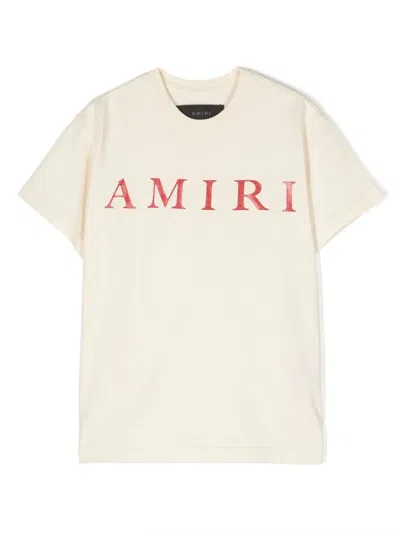 Amiri Kids' Logo-print Cotton T-shirt In Beige