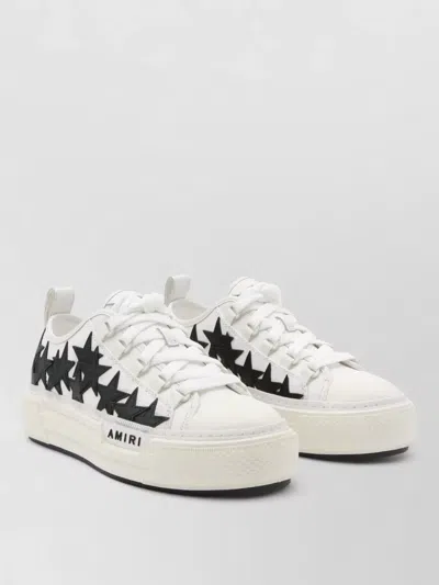 Amiri Low Top Sneakers With Pull Tab And Stars In White