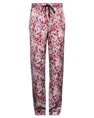 Amiri Man Trousers Burgundy Size M Viscose In Red